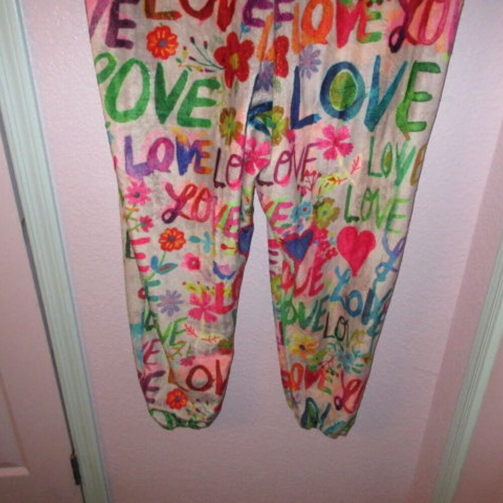 Natural Life Sherpa Fleece One Piece Pajamas Size L Rainbow Love Loungewear EUC - Picture 9 of 11